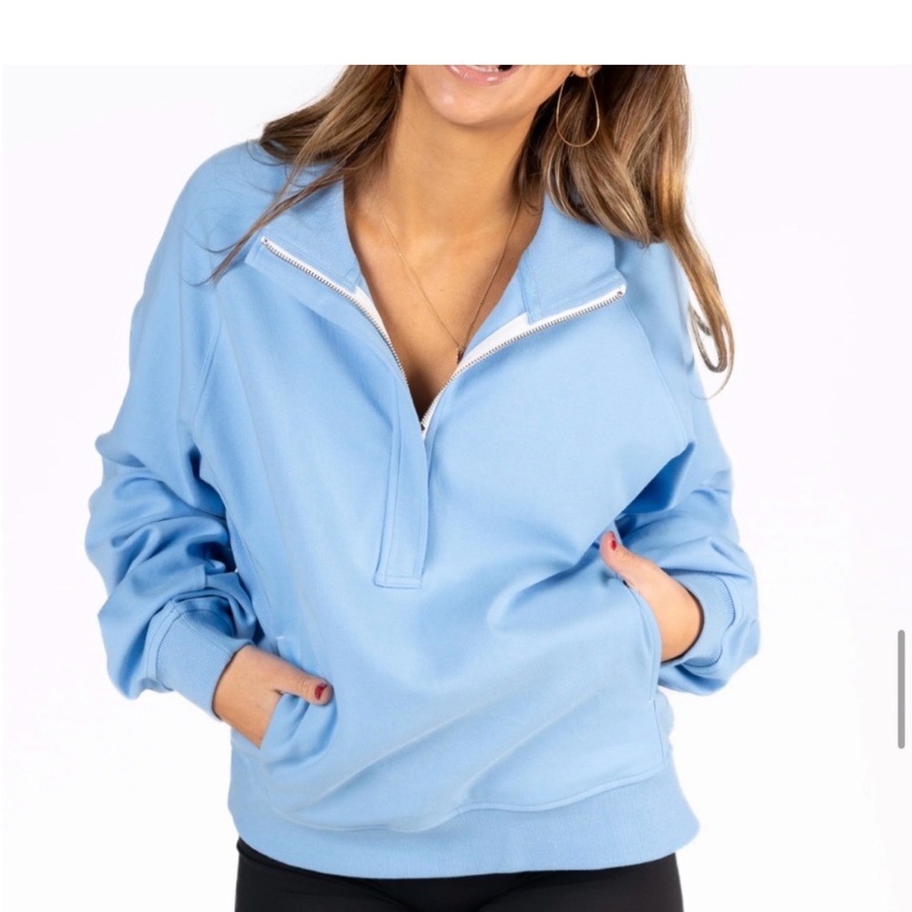P'tula Light Blue Quarter-Zip Sweatshirt